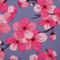 Tissue jersey organique Kirschblüten blau