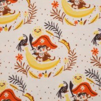 Tissue jersey organique Monkey Batupi vanille