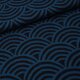 Tissue jacquard organique Rainbow schwarz-blau