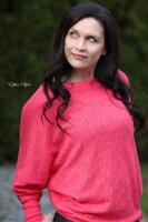 Organic summer knit Blüten himbeer