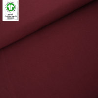 Tissue jersey organique de couleur unie bordeaux