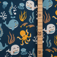 Tissue jersey organique Unter dem Meer (GOTS)