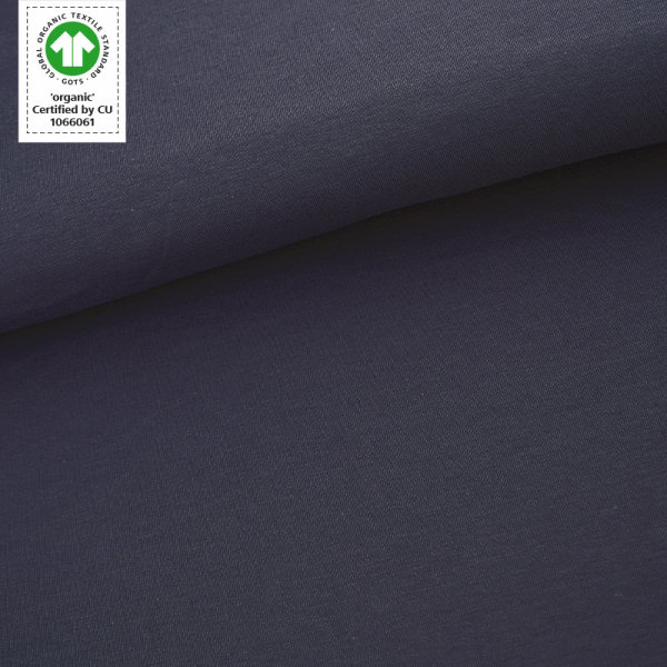 Tissue jersey organique de couleur unie dunkelgrau