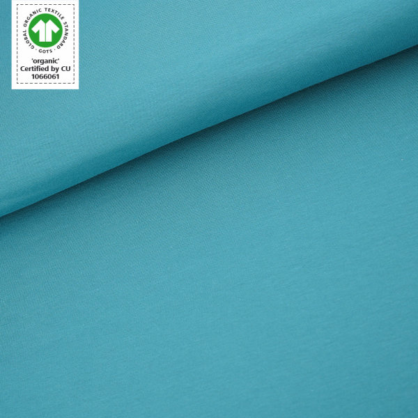 Tissue jersey organique de couleur unieeverglade (GOTS)