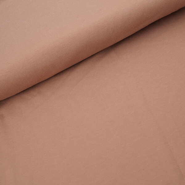 Tissue jersey organique de couleur unie cafe au lait