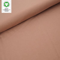 Tissue jersey organique de couleur uniecafe au lait (GOTS)