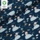 Tissue jersey organique Travel Bear - water by night (GOTS)