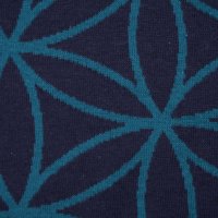 Tissue jacquard organique Blume des Lebens dark blue (GOTS)