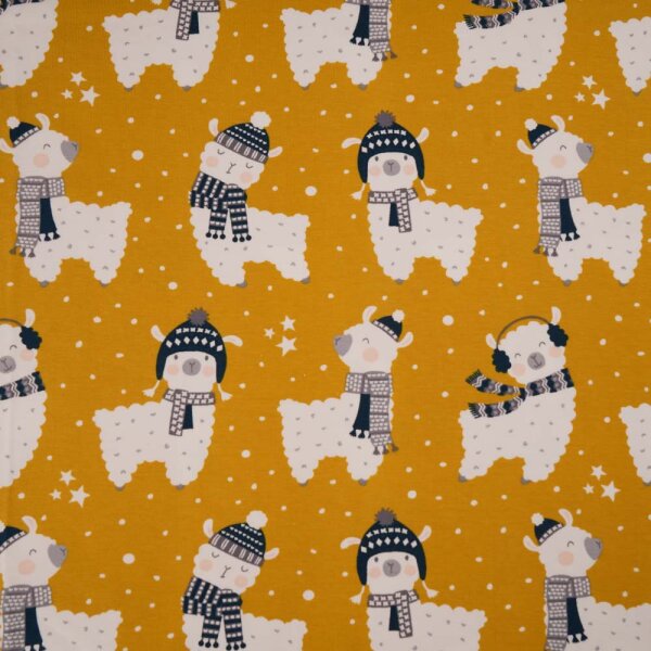 Tissue jersey organique Lama gelb
