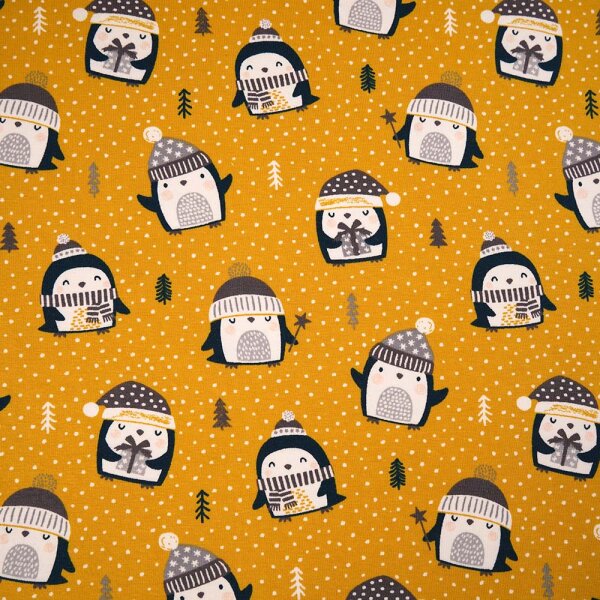 Tissue jersey organique Pinguin gelb