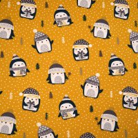 Tissue jersey organique Pinguin gelb (GOTS)