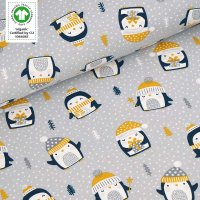 Tissue jersey organique Pinguin silbergrau (GOTS)