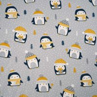 Tissue jersey organique Pinguin silbergrau (GOTS)