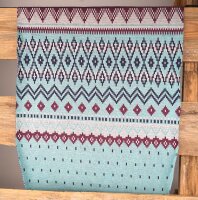 Tissue jacquard organique Cosy Winter blau