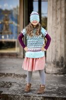 Tissue jacquard organique Cosy Winter blau