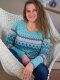 Tissue jacquard organique Cosy Winter blau