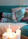 Tissue jacquard organique Cosy Winter blau