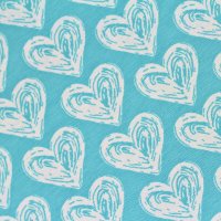 Tissue jersey organique Hearts - blau