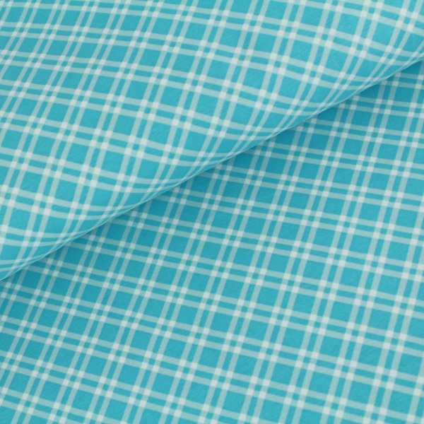 Tissue jersey organique Karo - blau