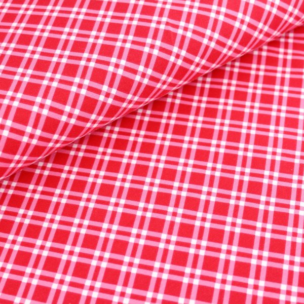 Tissue jersey organique Karo - rot