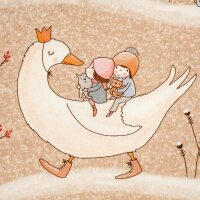 Tissue jersey organique Susalabims Winterkinder beige