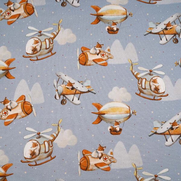 Organic jersey Fliegender Fuchs blau