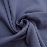 Tissue bord-côte organique china blue