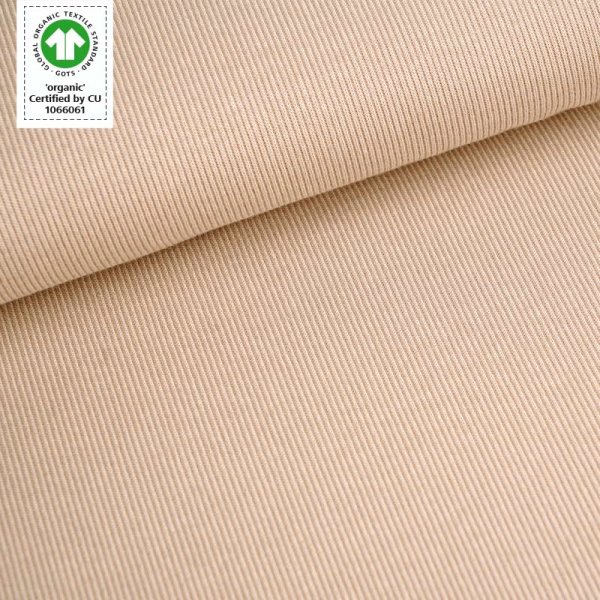 Tissue jacquard organique Rippenmuster sand (GOTS)