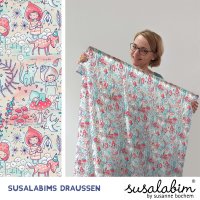 Tissue jersey organique Susalabim - Draußen türkis (GOTS)