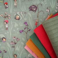 Tissue jersey organique Susalabims Blümchen