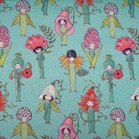Tissue jersey organique Susalabims Blumenleute grün