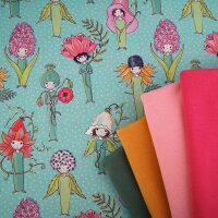 Organic jersey Susalabims Blumenleute grün