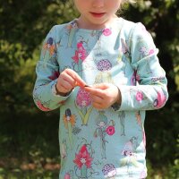 Organic jersey Susalabims Blumenleute grün
