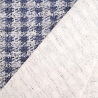 Organic Bouclé Karo blau