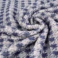 Organic Bouclé Karo blau