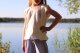 Organic cotton jersey plain dyed offwhite