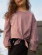 Organic cotton jersey plain dyed vintage rose