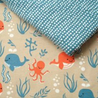 Stoffpaket 1m Tiefenrausch mit 0,5m Dotted Line beach...