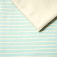 Stoffpaket 1m Streifen hellblau-vanille mit 0,5m Bambus...