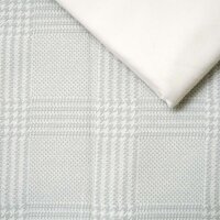 Stoffpaket 1m Jacquard Glen Check grau-weiß mit...