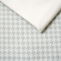 Stoffpaket 1m Jacquard Hahnentritt grau-weiß mit...