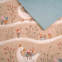 Stoffpaket 1m Susalabims Winterkinder beige mit 0,5m...