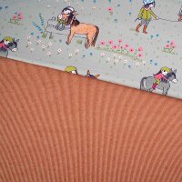Stoffpaket 1m Rippenmuster cognac mit 0,5m Susalabims...