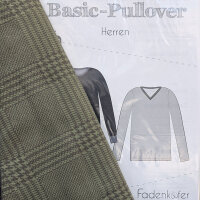 Stoff+Schnitt Basic-Pullover Herren+Glen Check moos