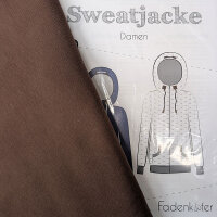 Stoff+Schnitt Sweatjacke Damen+Softsweat schoko