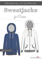 Stoff+Schnitt Sweatjacke Damen+Softsweat schoko