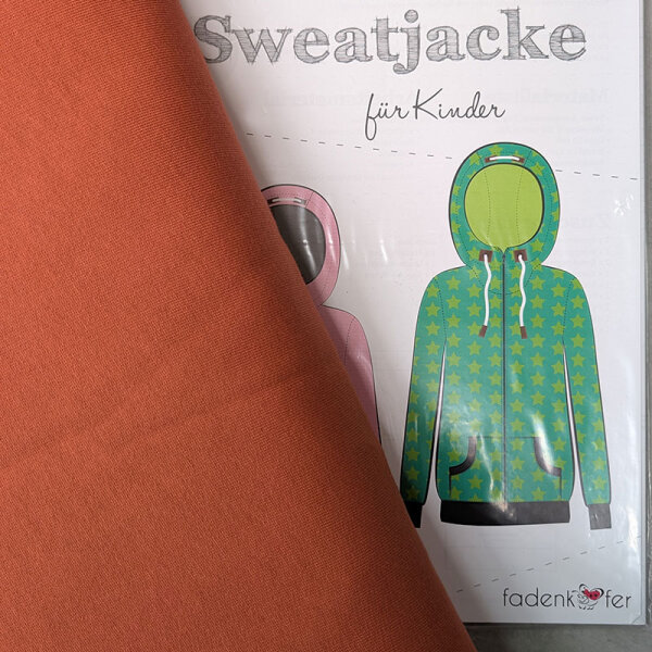 Stoff+Schnitt Sweatjacke Kinder+Softsweat copper coin