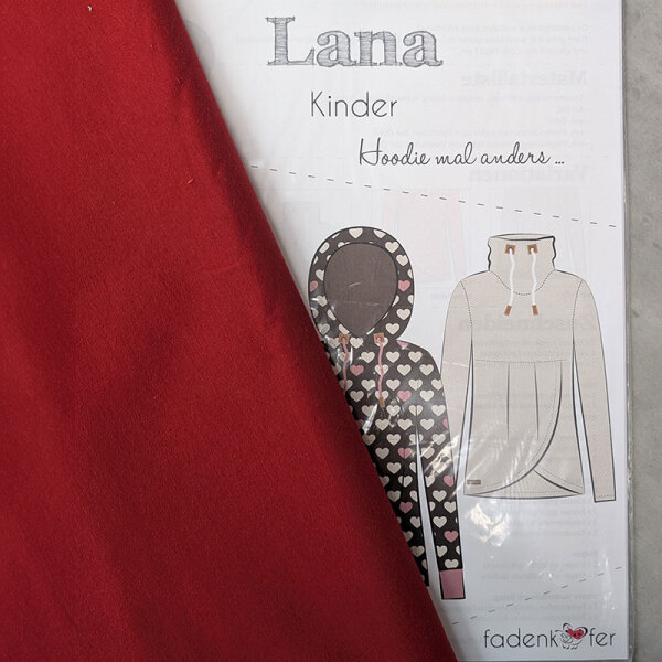 Stoff+Schnitt Lana Kinder+French Terry kirsche