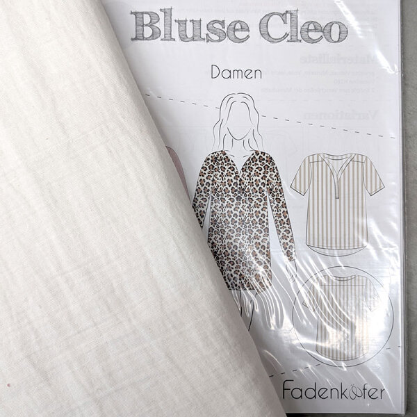 Stoff+Schnitt Bluse Cleo+Musselin offwhite