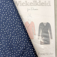 Stoff+Schnitt Wickelkleid+Dotties marineblau